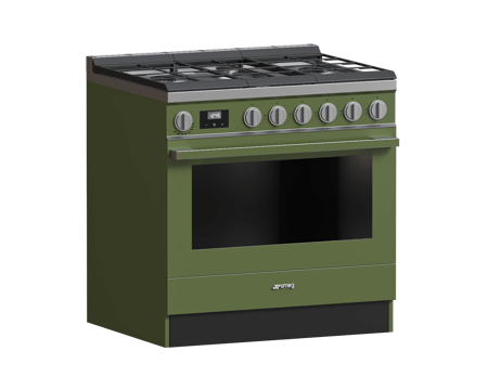  Smeg 绿色集成灶橱柜3d模型 