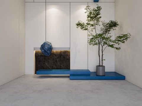 现代玄关背景su模型