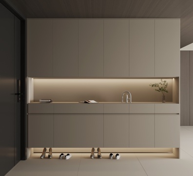 现代玄关 入户玄关鞋柜su模型