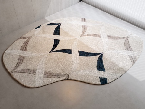 现代异型地毯 儿童弧形地毯 意式地毯 儿童卧室地毯 地毯su模型