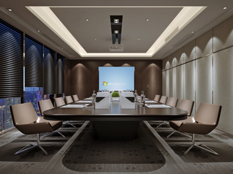  现代会议室 接待室 办公室3d模型 