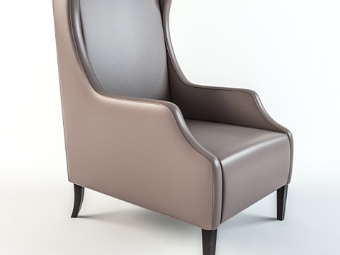 北欧休闲椅 皮椅 单椅 书椅su模型