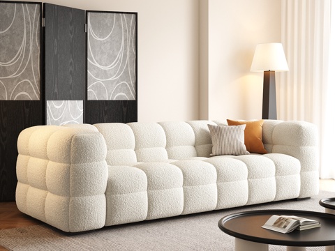 现代多人沙发su模型