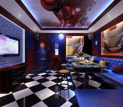  现代ktv包间钢铁侠包间3d模型 