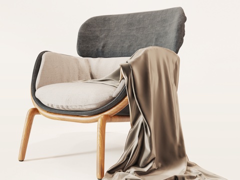 现代休闲椅 布椅单椅 扶手椅书椅su模型