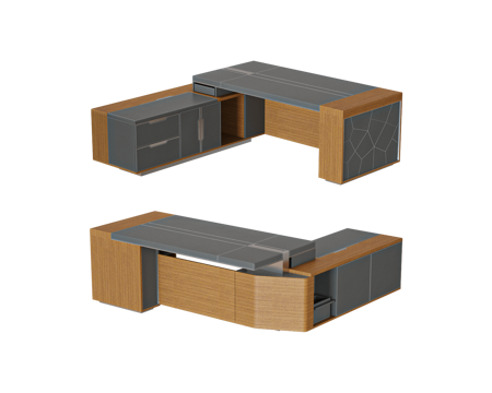  Shin Plaza 班台桌3d模型 