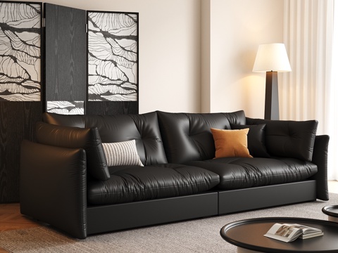 现代多人沙发su模型