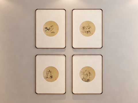 组合画 宋式美学组合画 中式组合画su模型