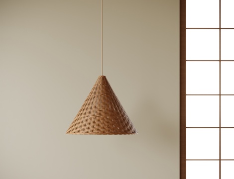 现代藤编吊灯 床头吊灯 吧台吊灯su模型