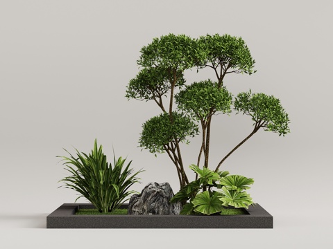 景观小品 绿植景观 室内景观 景观造景su模型
