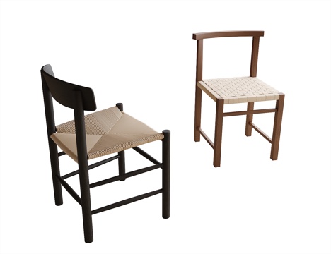 现代单椅 书椅 餐椅su模型