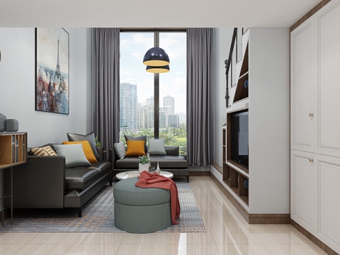  现代简约LOFT全套模型3d模型 