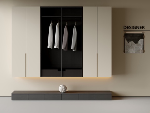  现代衣柜玻璃衣柜3d模型 