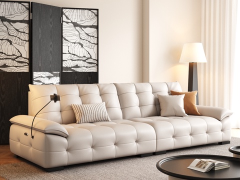 现代多人沙发su模型