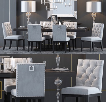 北欧餐桌椅  休闲桌椅  桌椅组合 落地灯吊灯  餐具su模型