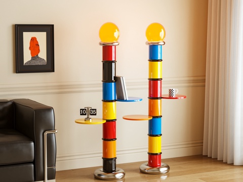 落地灯 装饰灯 边几 多巴胺3d模型