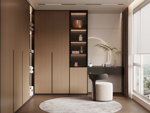  现代意式衣帽间3d模型 