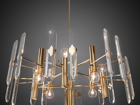 现代吊灯 水晶吊灯 创意吊灯 客厅卧室吊灯su模型