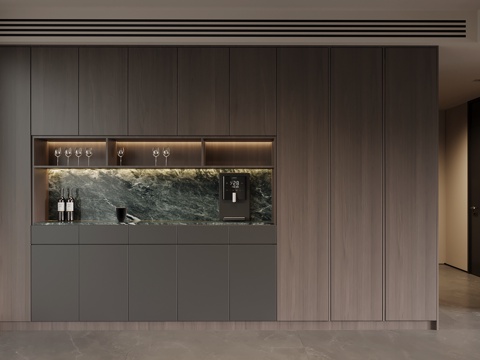 现代意式酒柜 餐边柜su模型