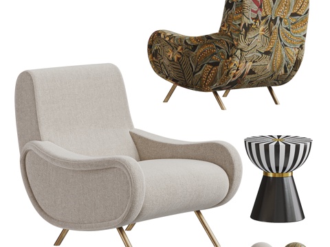 cassina现代沙发椅 单人沙发 休闲椅 lady扶手椅su模型su模型