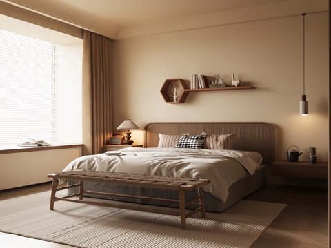 中古风卧室su模型