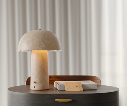 奶油风台灯su模型