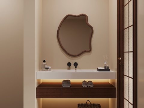 中古浴室柜 洗手台su模型