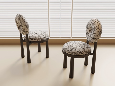 法式复古餐椅 单椅 椅子su模型