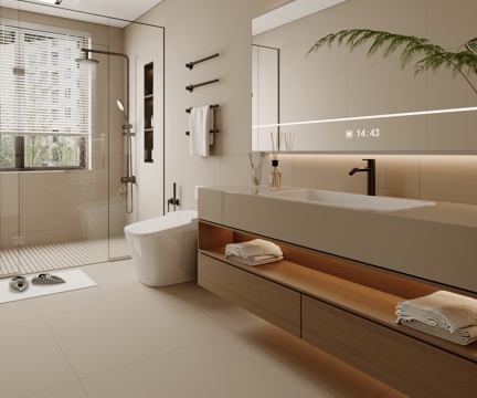  卫生间 法式卫生间 现代美式卫生间 原木风卫生间 奶油风卫生3d模型 