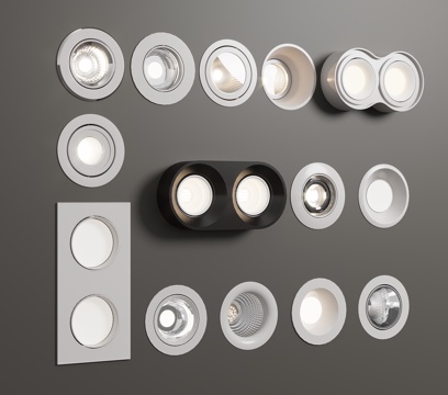 现代筒灯射灯su模型su模型