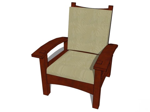 椅子 座椅 实木椅子 单椅 家居椅子 休闲椅su模型