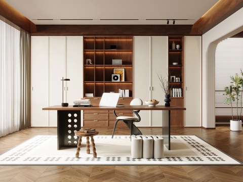 法式中古风书房su模型