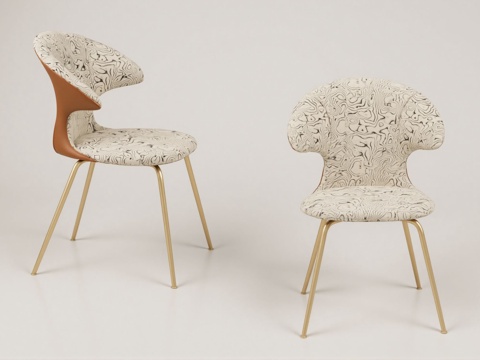 意式轻奢餐椅su模型