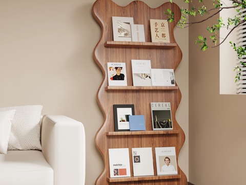 法式中古风书架 报刊架su模型