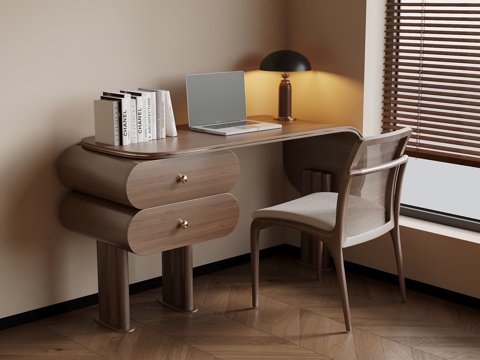 法式中古风书桌 梳妆台su模型