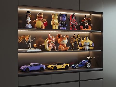 现代玩具手办公仔su模型