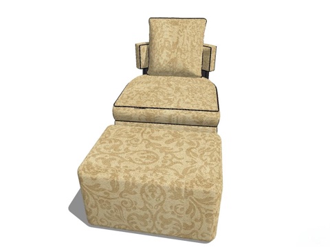 椅子 座椅 实木椅子 单椅 家居椅子 休闲椅 躺椅su模型