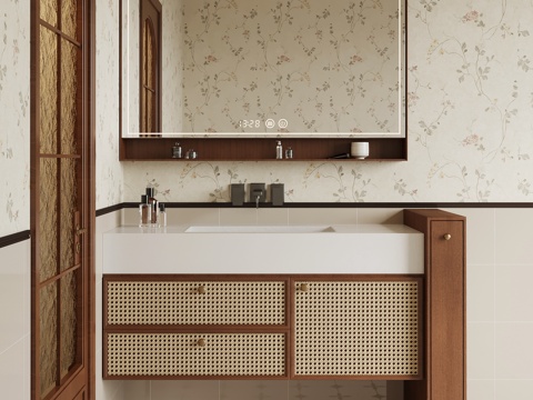 中古浴室柜 洗手台 洗手盆su模型