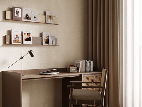 中古风书桌椅su模型