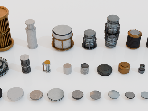  空间站构件 机械零件 空间站模块化部件 卫星组件 航天器组件su模型 