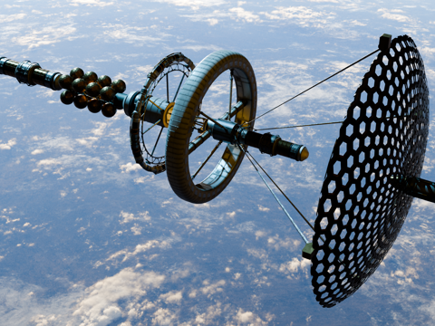 太空站 太空飞船 太空空间站 太空舱 航天器 卫星su模型