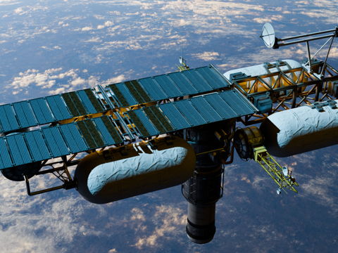 太空站 太空飞船 太空空间站 太空舱 航天器 卫星su模型