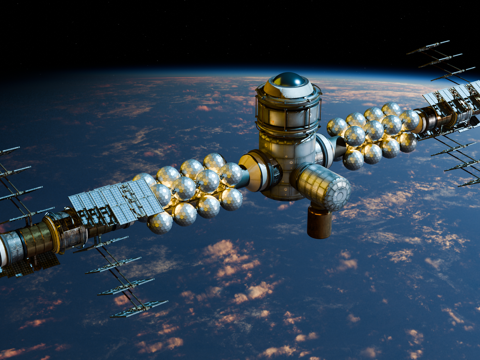 太空站 太空飞船 太空空间站 太空舱 航天器 卫星su模型