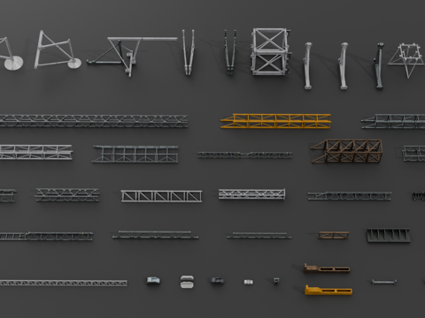 空间站构件 机械零件 空间站模块化部件 卫星组件 航天器组件su模型