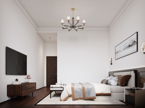  新中式卫生间3d模型 