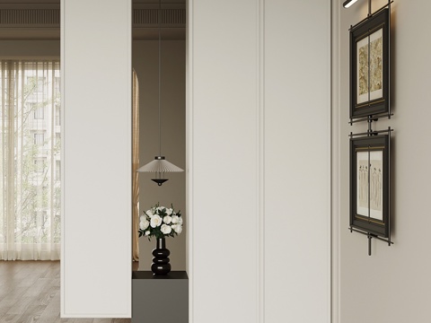 中古风玄关su模型