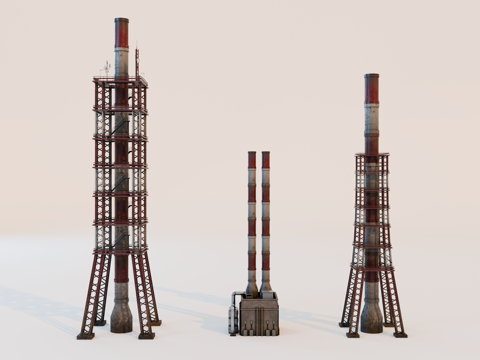 工厂设备 油罐厂建筑 化工厂设备 炼油厂 工厂腐朽设备 工厂su模型