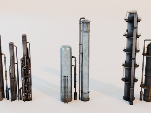 工厂设备 油罐厂建筑 化工厂设备 炼油厂 工厂腐朽设备 工厂su模型