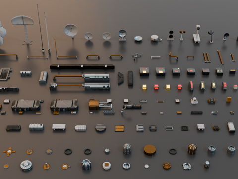 空间站构件 机械零件 空间站模块化部件 卫星组件 航天器组件su模型