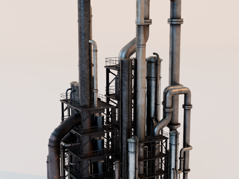 工厂设备 油罐厂建筑 化工厂设备 炼油厂 工厂腐朽设备 工厂su模型